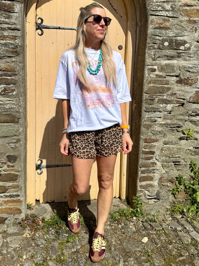 Leopard print shorts