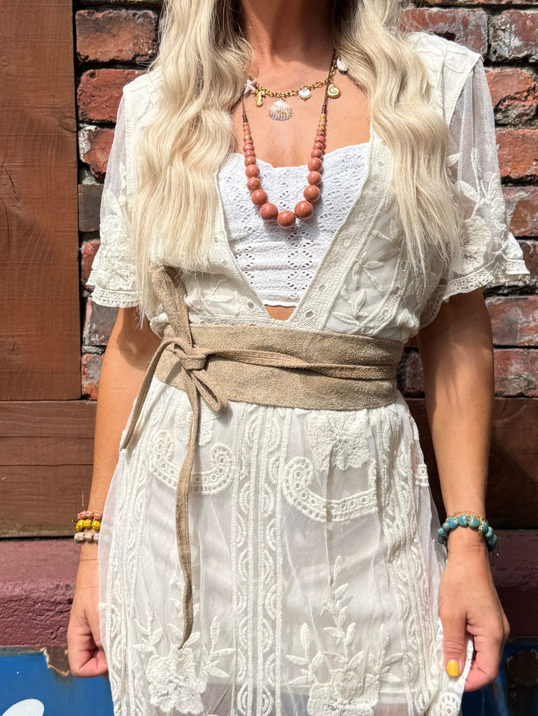 Suede wrap belt (Taupe)
