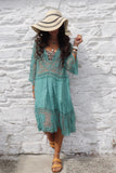 Floral lace tunic (Teal)