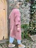 Dusty pink bell sleeve cardigan