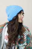 Ribbed knit beanie (Light blue)