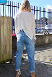 Light blue denim mom jeans