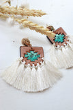 Hand-tooled tassel earrings