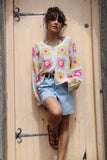 Pastel crochet cardigan