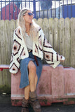 White border diamond granny square cardigan