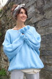 Blue frill sleeve jumper (Blue)