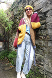Colour block tie cardigan