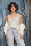 Lace trim cheesecloth cami