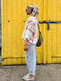 Colourful stripe crochet top