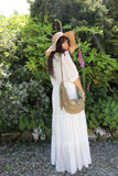 Ruffle lace white dress