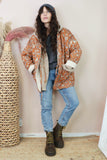 Floral quilted tie jacket