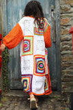 Long crochet patchwork cardigan