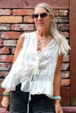 Silk ruffle blouse