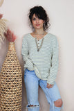Cotton striped long sleeve tee