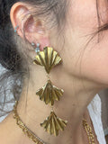 Layered ruffle earrings (Gold)