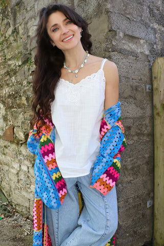 Rose embroidered cami