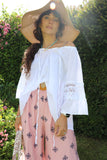 White cotton peasant blouse
