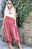 Pink stripe balloon trousers