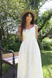 Butter yellow striped floral dress