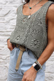 Open  knit tank top (Khaki)
