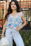 Pastel crochet tank top