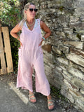 Dusty pink overalls