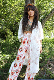 Floral crochet lace kimono