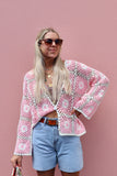 Pink crochet cardigan