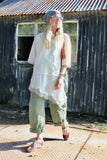 Asymmetrical lace trim tee
