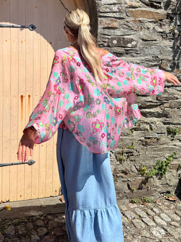 Floral patterned kimono