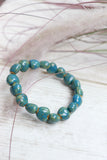 Teal ceramic beaded bracelet
