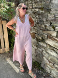 Dusty pink overalls