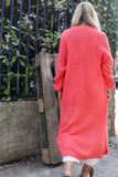 Long knit cardigan (Raspberry)