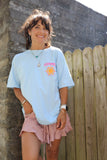 Sky blue summer graphic tee