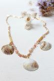 Pink beaded shell necklace