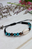 Square beaded cowrie bracelet