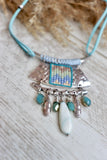Aztec drop beaded necklace