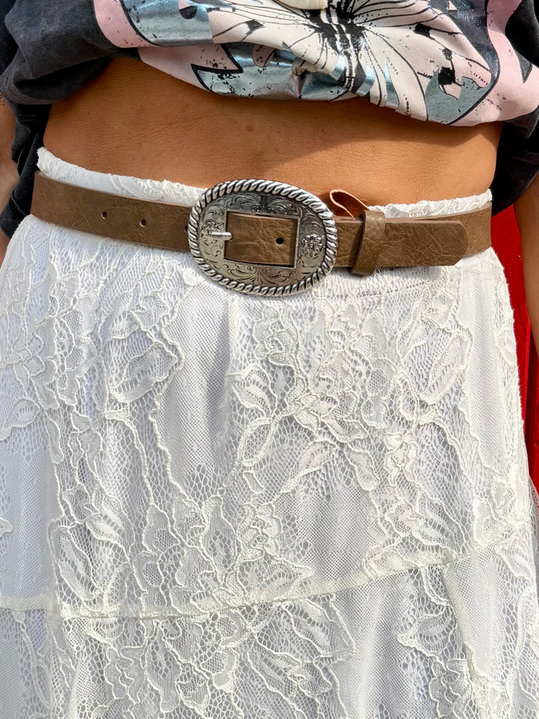 Vintage buckle belt (Tan)