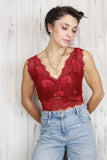 Longline Lace bralette (Burgundy)