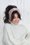 Bow knit headband (Light Pink)