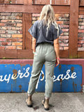 Paperbag waist Jeans (Khaki)