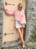 Peach balloon sleeve jumper