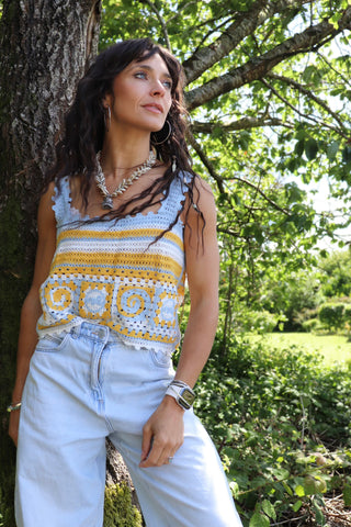 Crochet granny square cami