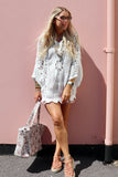 Longline floral crochet top