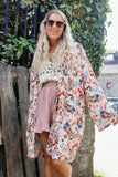 Light pink floral kimono
