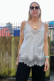 Lace trim silky cami (Champagne)