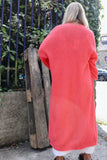 Long knit cardigan (Raspberry)