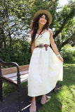 Butter yellow striped floral dress