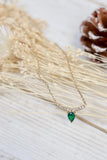 Green stone teardrop necklace