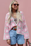 Pink crochet cardigan